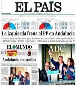 La prensa destaca la victoria insuficiente del PP en Andalucía