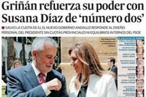 Revista de prensa: Susana Díaz como número dos del gobierno de Griñán