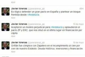 Arenas responde a través de su Twitter las palabras de Griñán en su blog