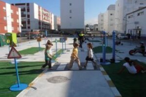 Los escolares participan en un Parque de Tráfico Infantil