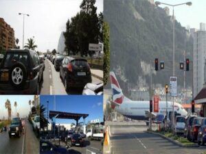 La cola trae "cola"...ciudadanos de Gibraltar graban una actuación de la policia española