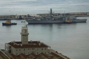 La fragata británica HMS Westminster, en Gibraltar