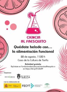 La finalista del concurso de monólogos científicos FAMELAB imparte en su Tarifa natal un taller sobre alimentos funcionales