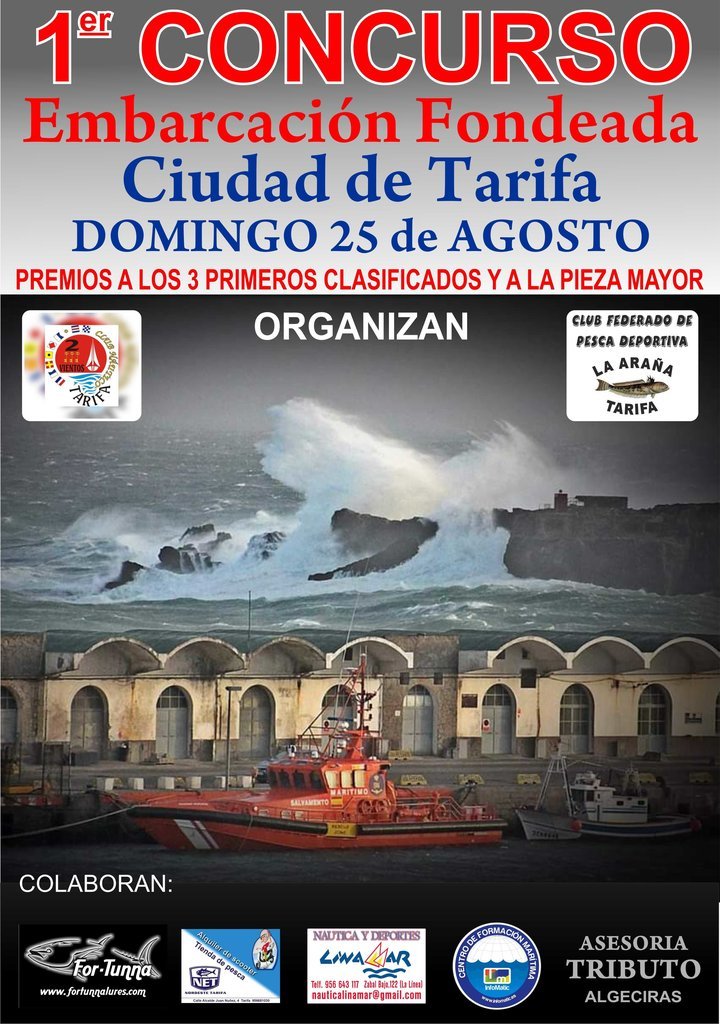 Concurso de pesca fondeada en la Ciudad de Tarifa, organizado por el Club Cuatro Vientos y el Club La Arana