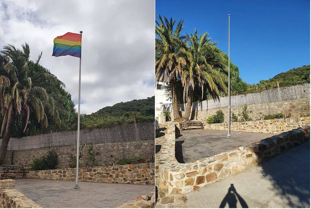 La Foto: Indignación por el robo de la bandera del orgullo en Facinas