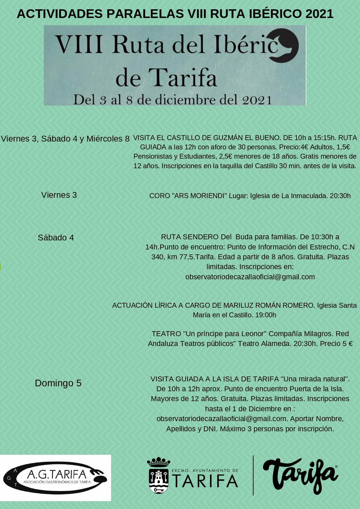 Aquí tienes la programación paralela de la VIII Ruta del Ibérico de Tarifa: Comparsas, bandas de pop, zambombas y cerdo, mucho cero