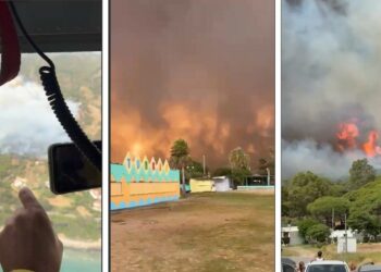 Evacuan un camping en Tarifa por el incendio declarado en el paraje La Peña
