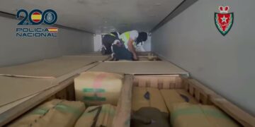 Intervienen 20 toneladas de hachís ocultas entre pimientos verdes llegadas de Marruecos