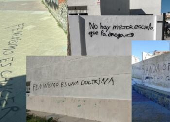 Pintadas contra en feminismo en Tarifa